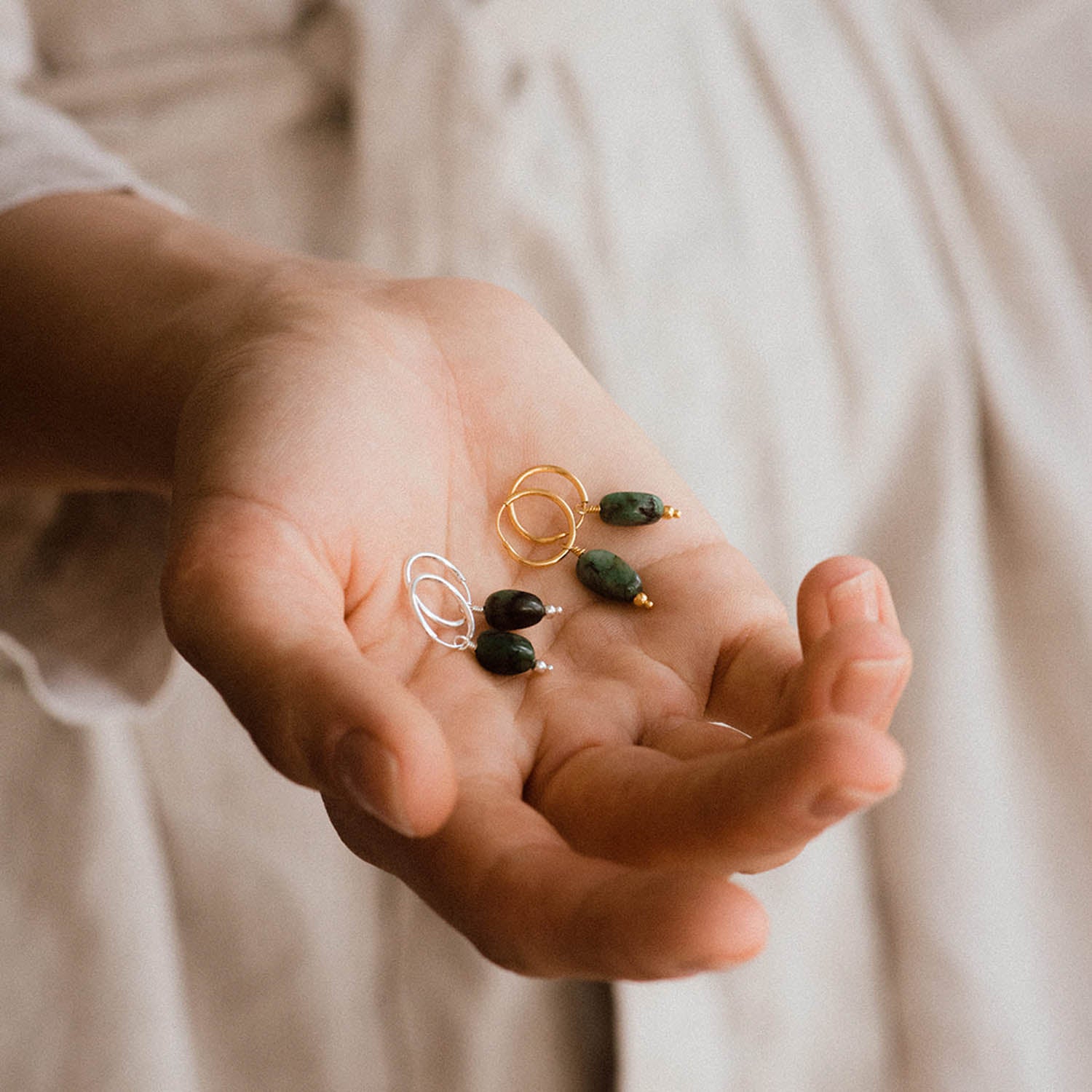 Náušnice s minerály Bohovibes